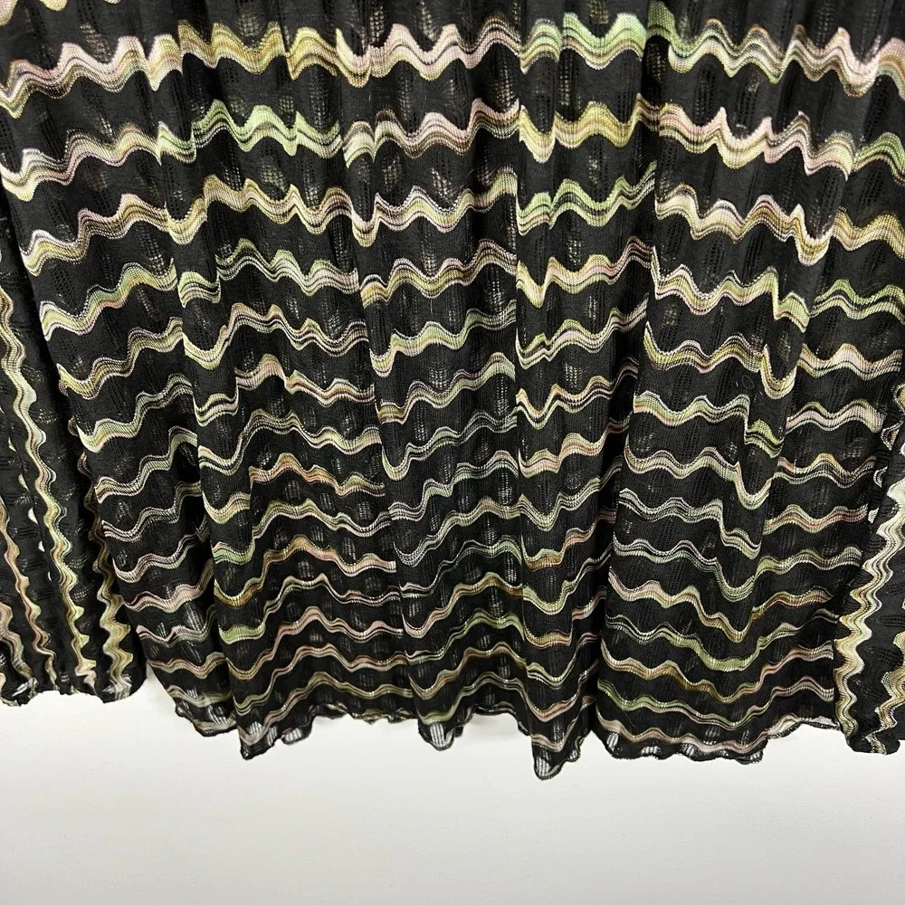 New Romantics Free People Chevron Knit Crochet Lace Beaded Blouse Loose Sz Small